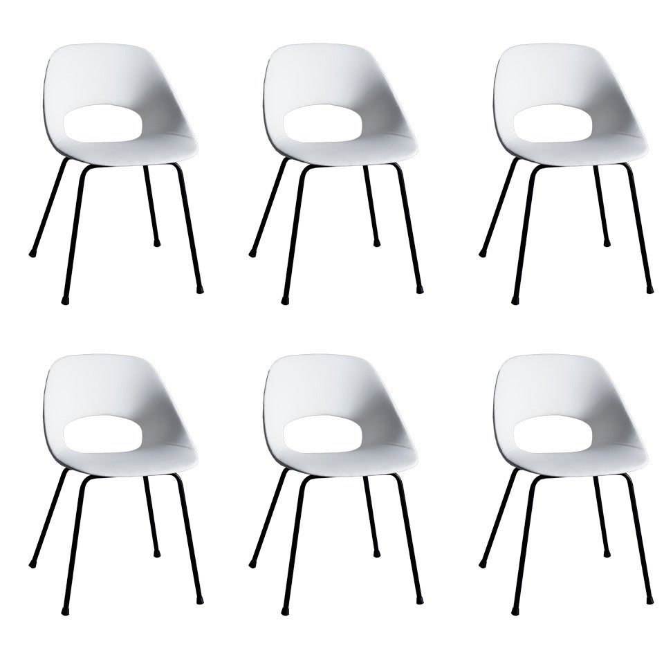 Set of 6 Tulipe chairs by Pierre Guariche - Steiner edition - 1953