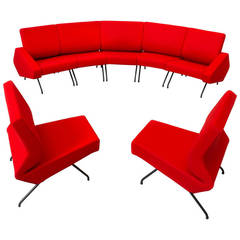 Sofa Set of Seven Armchairs 61 by Geneviève Dangles & Christian Defrance