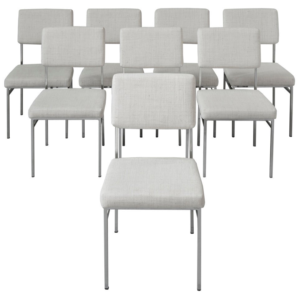 Set of 8 chairs P60 by Philippon & Lecoq - Airborne edition - 1959/1960 For Sale