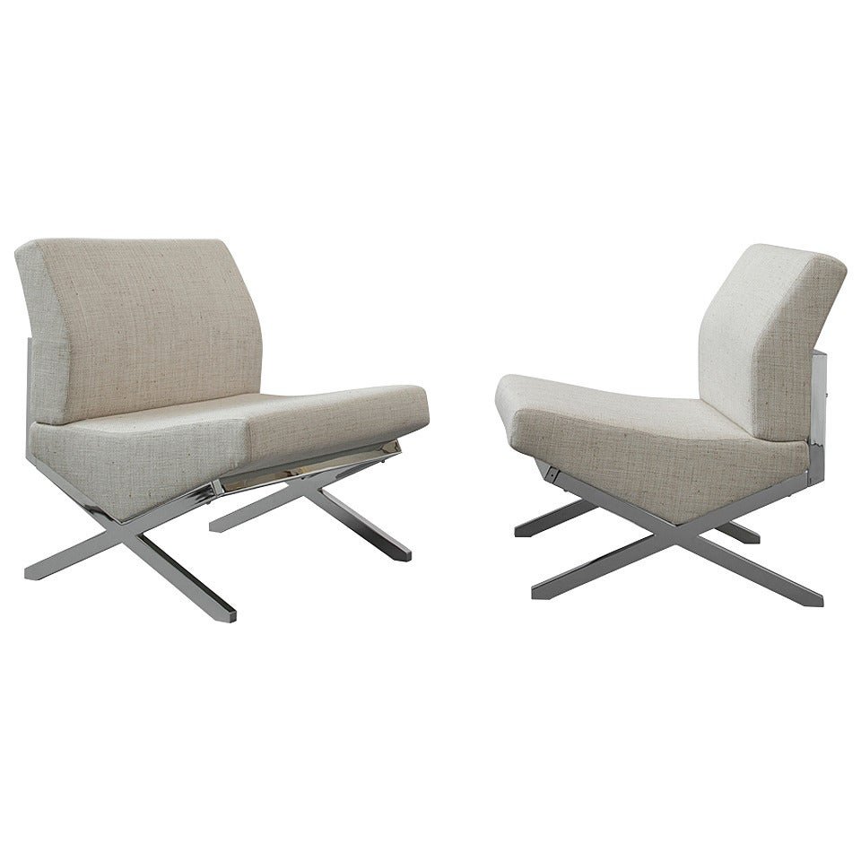 Pair of Chairs by Pierre Guariche, Sieges Temoins Edition, 1959-1960 For Sale