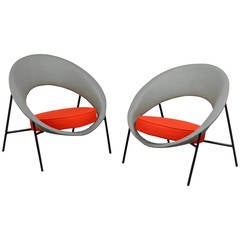Pair of armchairs 44 by Dangles & Defrance - Burov edition - 1957