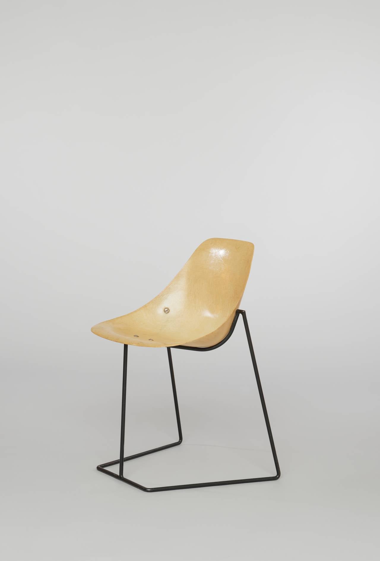 Pair of coccinelle chairs by René-Jean Caillette - Steiner edition - 1957 In Good Condition In Paris, FR