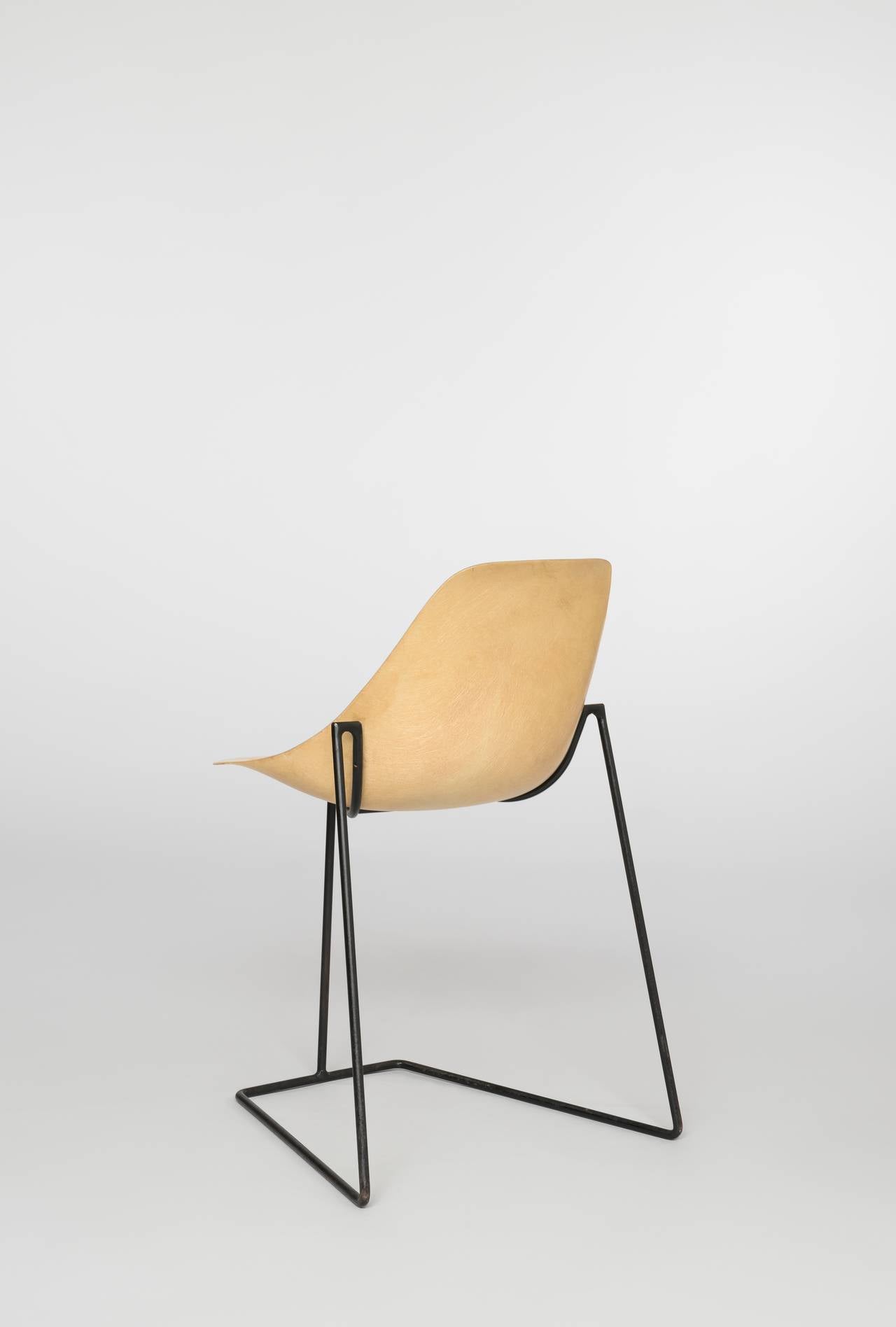 Metal Pair of coccinelle chairs by René-Jean Caillette - Steiner edition - 1957