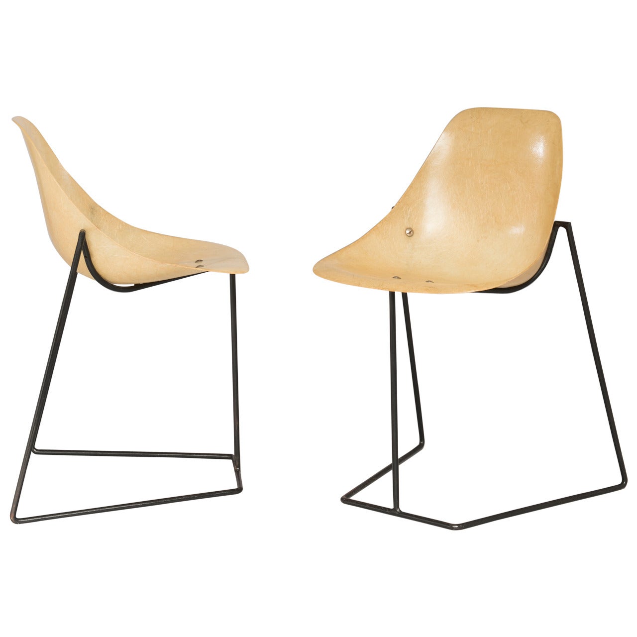 Pair of coccinelle chairs by René-Jean Caillette - Steiner edition - 1957