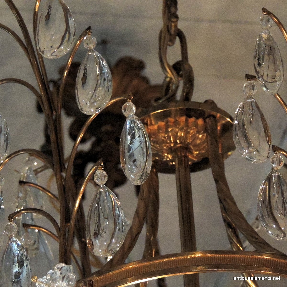 Very Large Fine French Neoclassical Bronze Crystal Eight-Light Baltic Chandelier 3