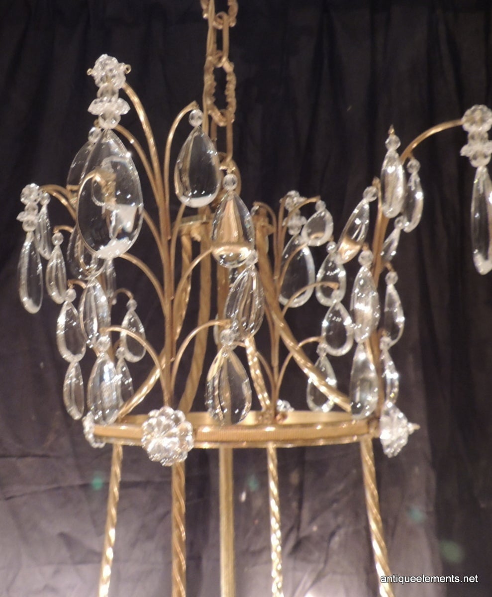 Very Large Fine French Neoclassical Bronze Crystal Eight-Light Baltic Chandelier In Good Condition In Roslyn, NY
