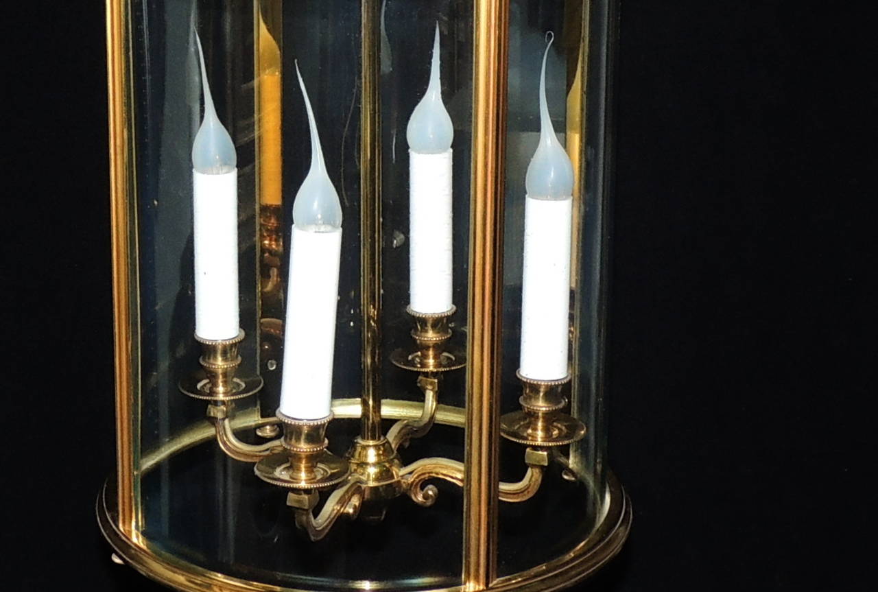Classic Pair of Four-Light Bronze and Crystal Lanterns 3