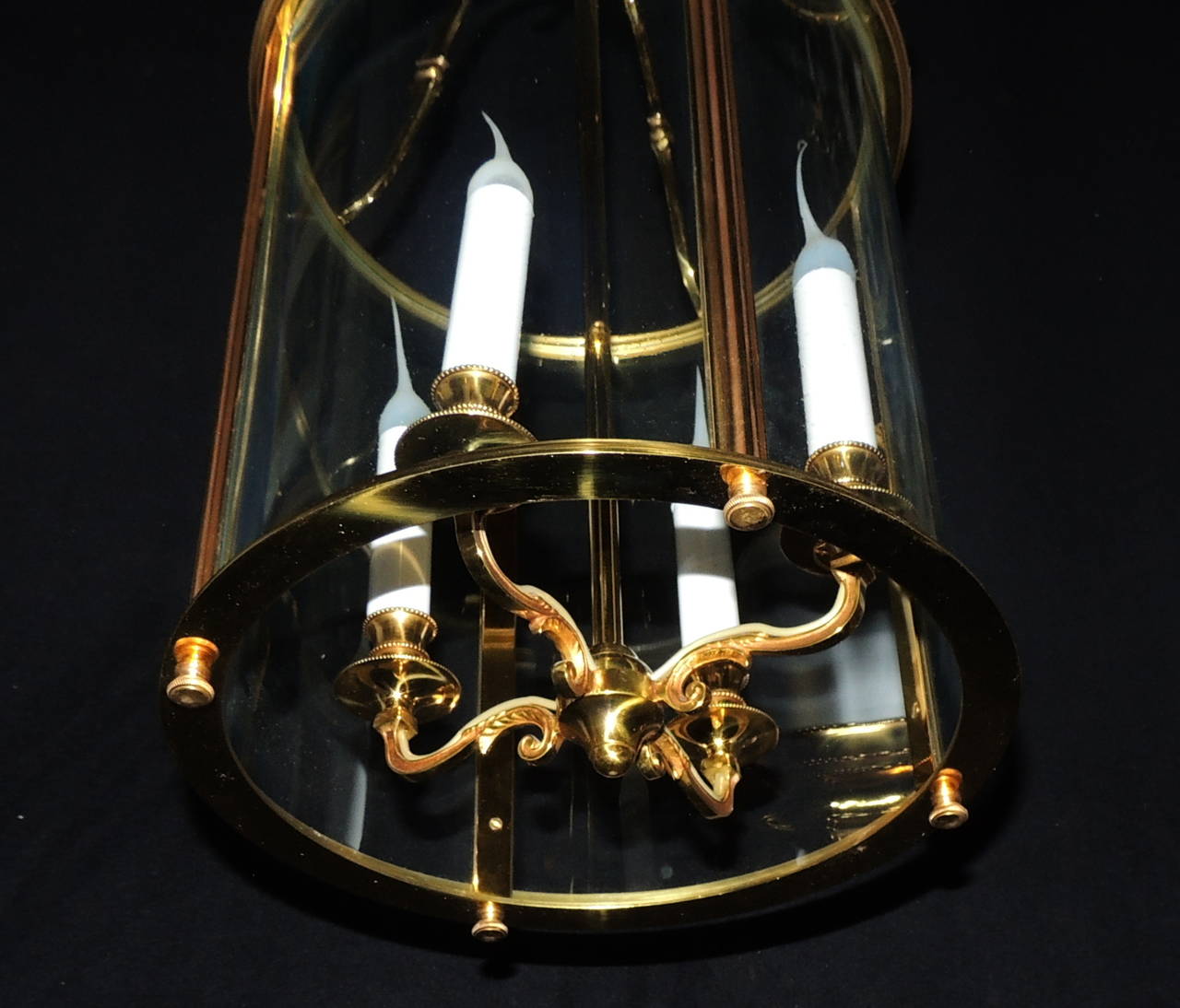 Classic Pair of Four-Light Bronze and Crystal Lanterns 4