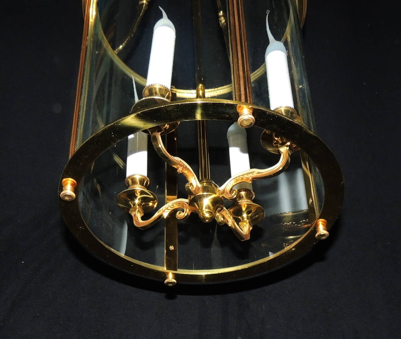 Classic Pair of Four-Light Bronze and Crystal Lanterns 5