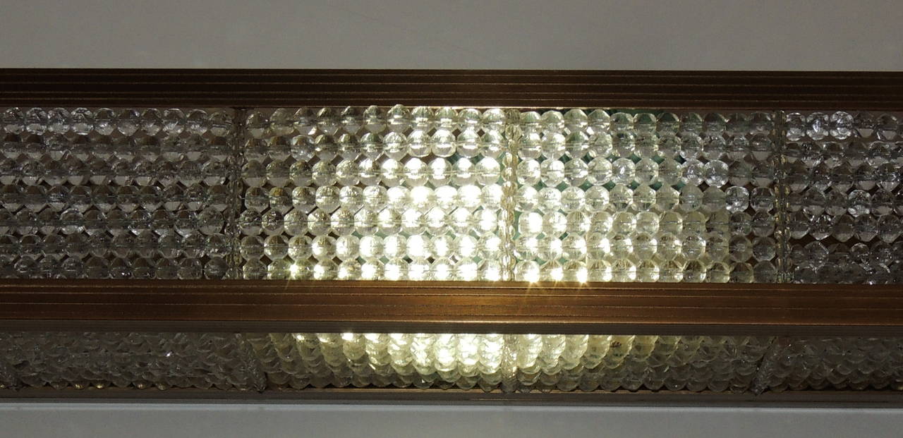American Beautiful Vintage Bronze Sherle Wagner Light Box Fixture with Crystal Beads