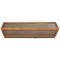 Retro Sherle Wagner Bamboo Dore Bronze Light Box Fixture with Frosted Glass