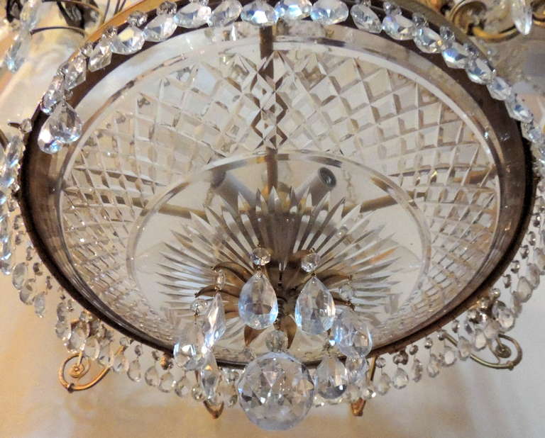 Very Fine French Empire Doré Bronze and Cut Crystal Baltic Chandelier 3