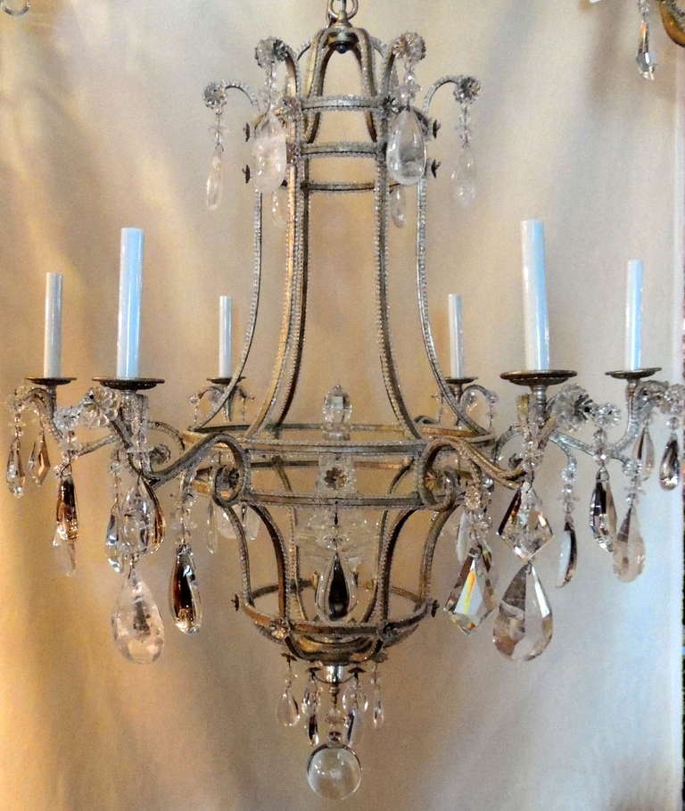 Wonderful Transitional Beaded and Rock Crystal Italian Bagues Style