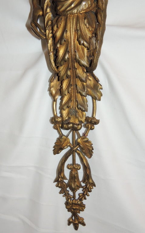Pair 19th Century French Empire Figural Bronze 2 Arm Wall Sconces Sothebys For Sale 6