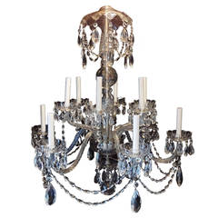Used Outstanding and Simply Elegant 12-Light Waterford Cut Crystal Chandelier
