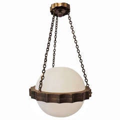 Bronze & Alabaster Orb Fixture