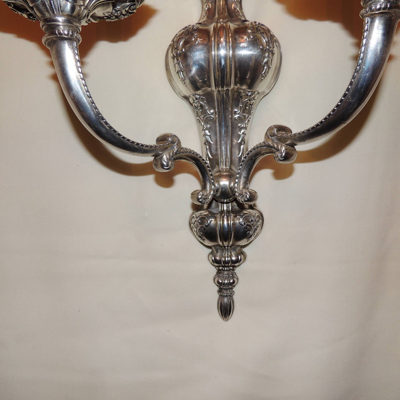 Exceptional Pair of Bronze Georgian Style Two-Light Sconces E. F. Caldwell For Sale 1