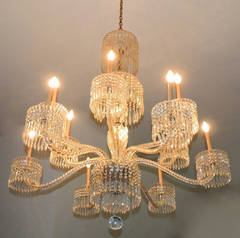 Exceptional 19th Century Baccarat Palatial Twist Rope Arm Crystal Chandelier