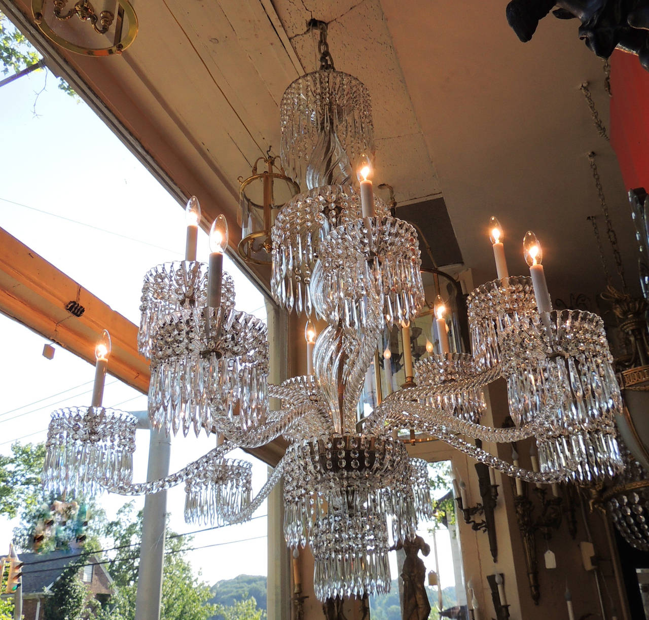 Early 20th Century Exceptional 19th Century Baccarat Palatial Twist Rope Arm Crystal Chandelier