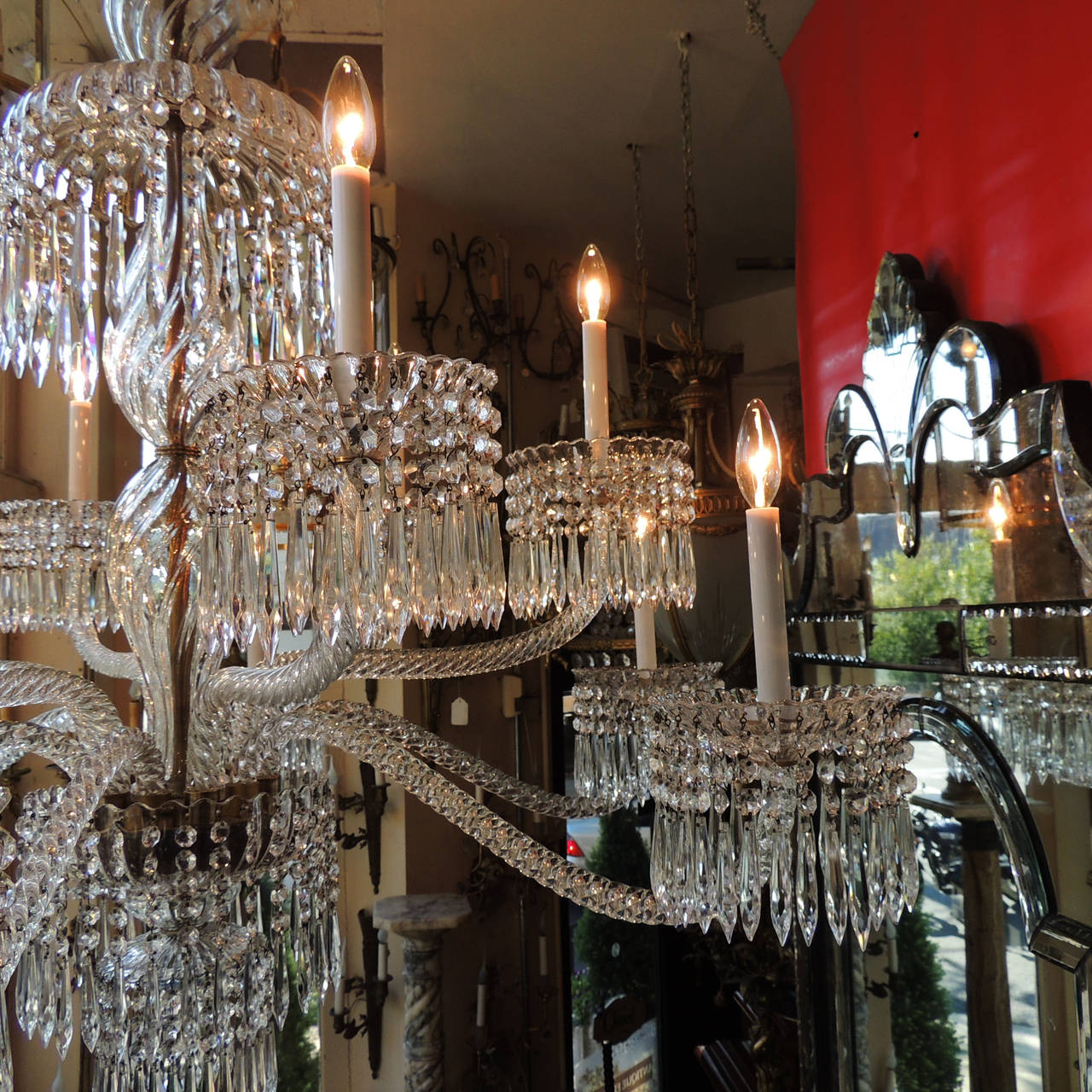 Exceptional 19th Century Baccarat Palatial Twist Rope Arm Crystal Chandelier 2
