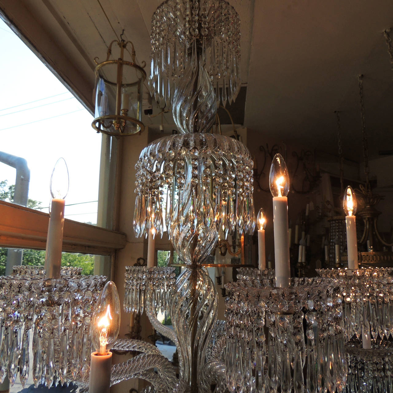 Exceptional 19th Century Baccarat Palatial Twist Rope Arm Crystal Chandelier 3