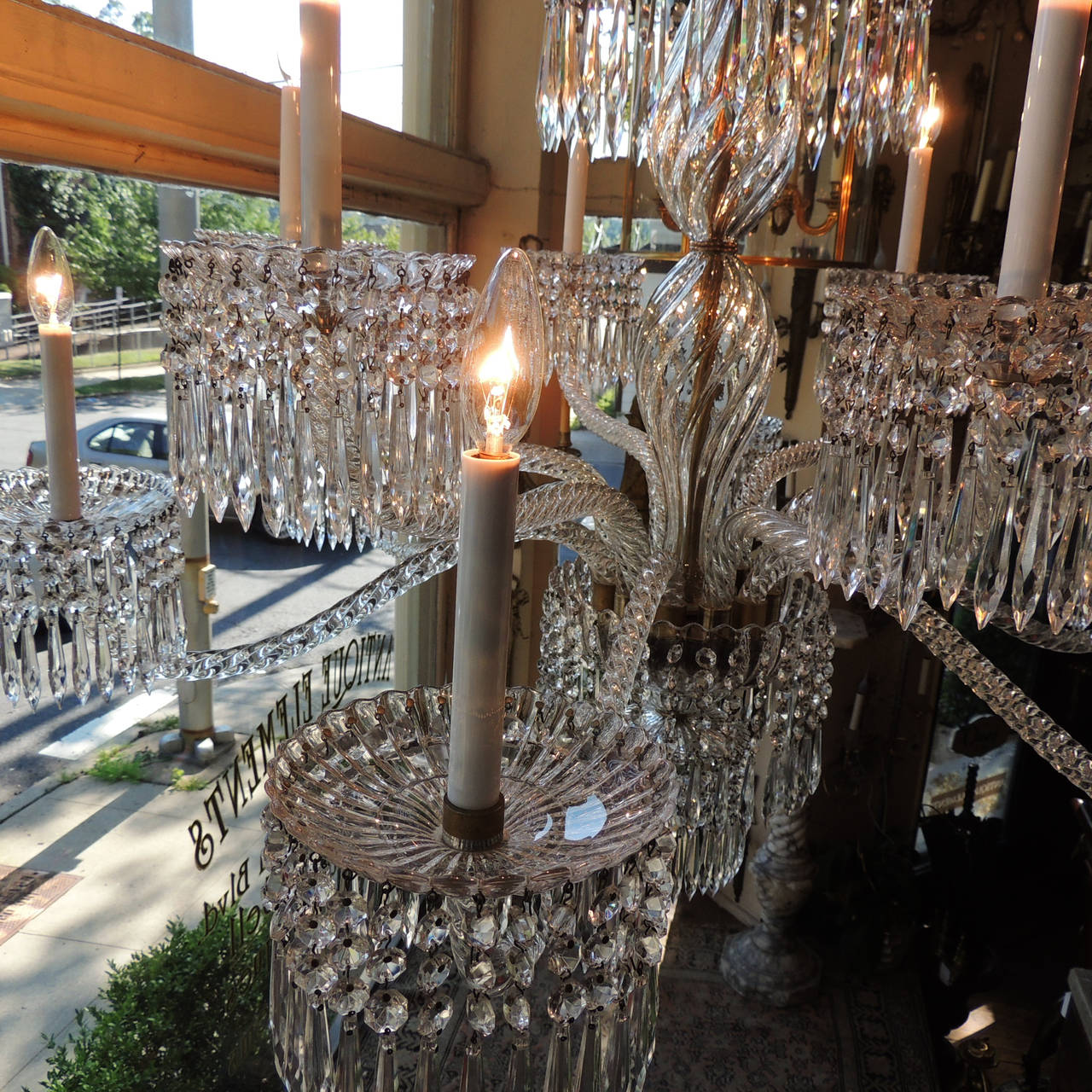Exceptional 19th Century Baccarat Palatial Twist Rope Arm Crystal Chandelier 4