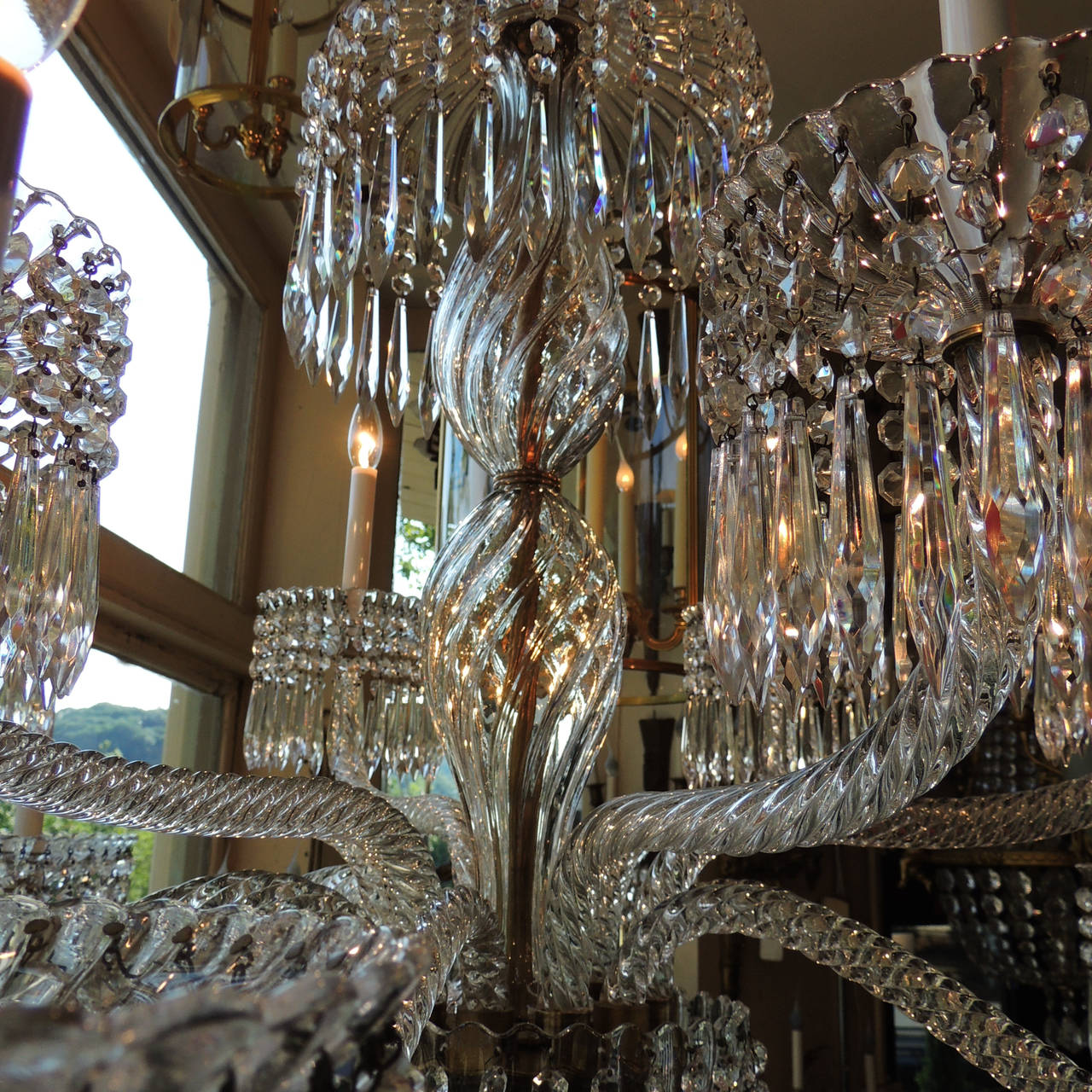 Exceptional 19th Century Baccarat Palatial Twist Rope Arm Crystal Chandelier 5