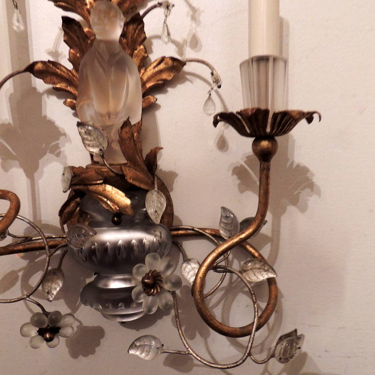 A Fabulous Pair Of Sherle Wagner Crystal Chinoiserie Two-Arm Sconces 2