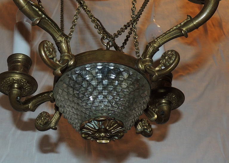 An Incredible French Hot Air Balloon Chandelier Four Arm & Four Int. Light 5