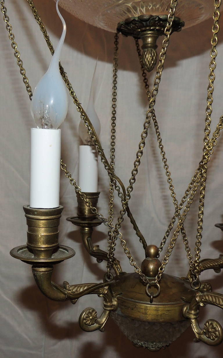 An Incredible French Hot Air Balloon Chandelier Four Arm & Four Int. Light 4
