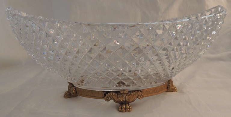 Cut Crystal & Dore Bronze Footed Centerpiece