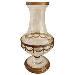 Vintage Very Fine Ormolu Doré Bronze-Mounted and Crystal over Sized Pedestal Vase