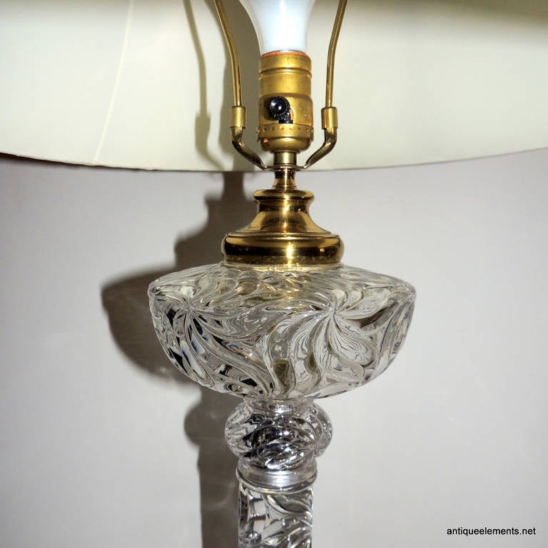Pair Of Wonderful Antique Swirl Crystal and Bronze Mounted Column 30