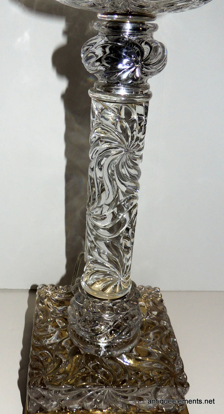20th Century Pair Of Wonderful Antique Swirl Crystal and Bronze Mounted Column 30