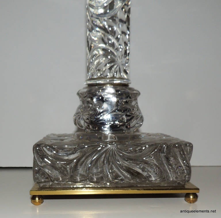 Pair Of Wonderful Antique Swirl Crystal and Bronze Mounted Column 30