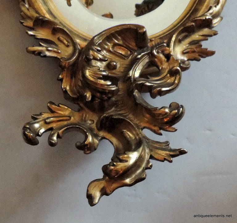 Extraordinary 19th Century French Carved & Gilt Cherub Rococo Mirror 1
