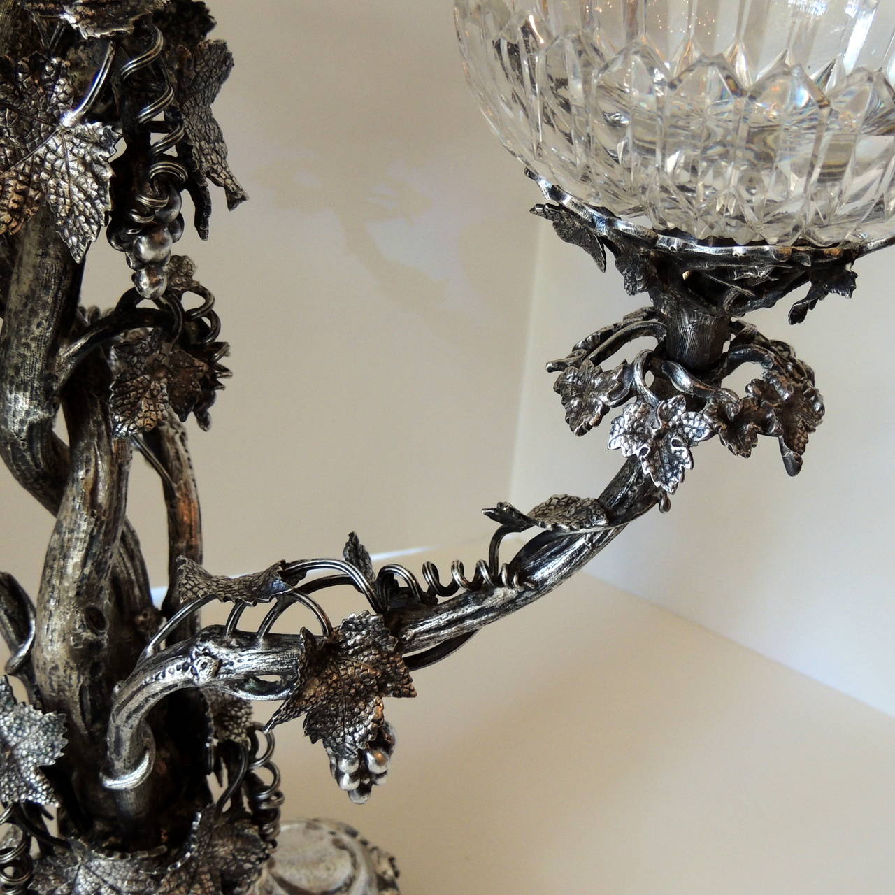 20th Century Wonderful Vintage Large Silver Plated Tree Shaped Epergne with Four Bowls