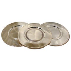 Used Formal Elegance In This Set Of 12 French Christofle Silver Plated Under Plates