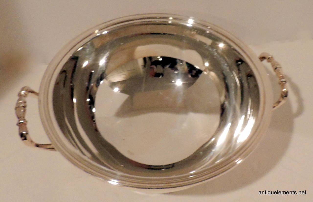 Late 20th Century Wonderful & Elegant Pair Of Silver Plated Christofle Covered Serving Tureens