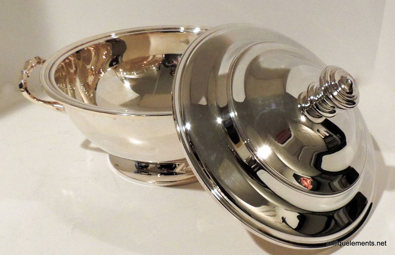 Wonderful & Elegant Pair Of Silver Plated Christofle Covered Serving Tureens 3