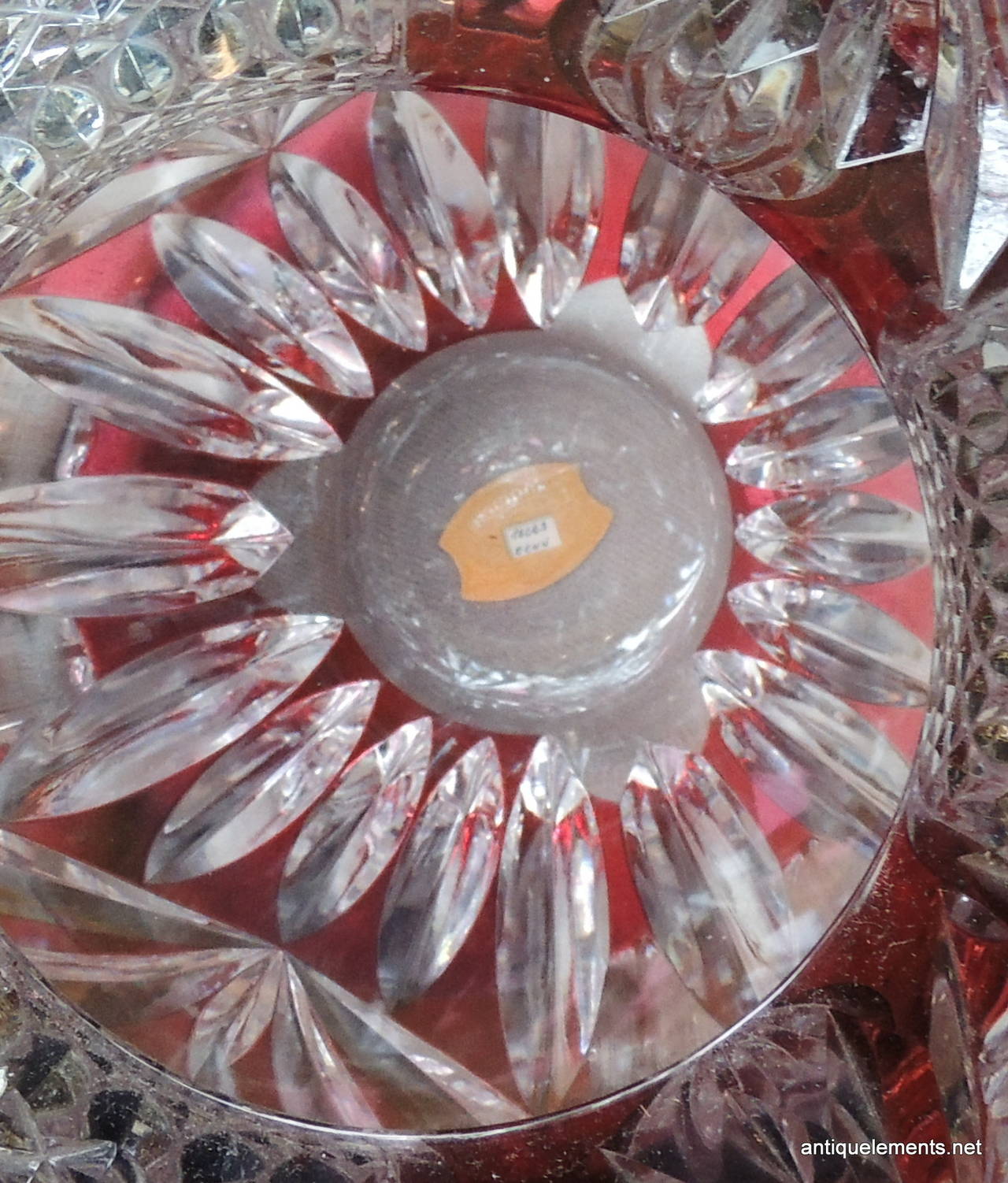 Incredible Val St. Lambert Red Cut to Clear Tulip Crystal Vase Very Fine 2
