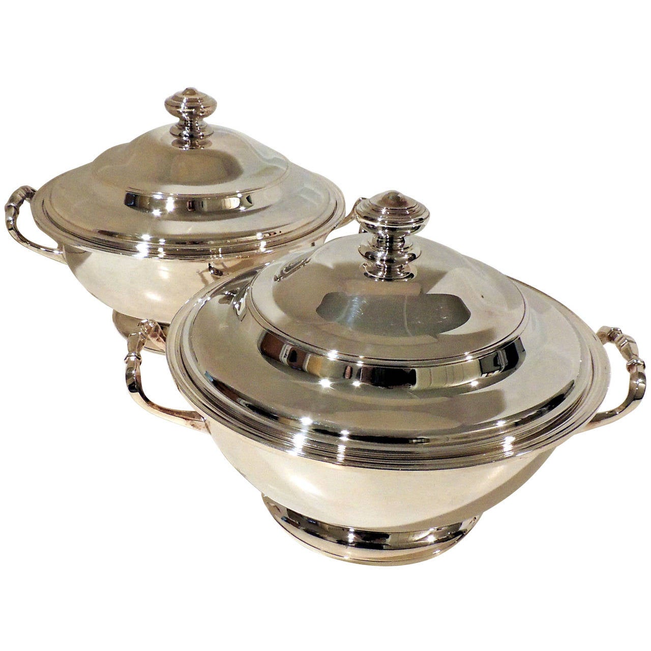 Wonderful and Elegant Pair Of Silver Plated Christofle Covered Serving