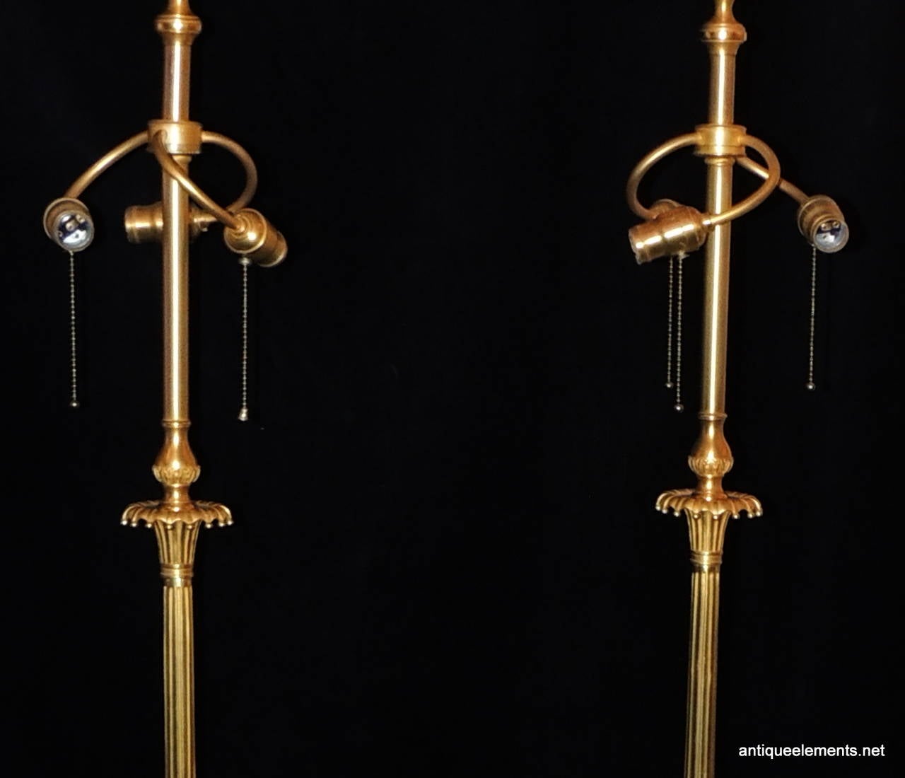 Very Fine and Elegant Pair of Caldwell Doré Bronze Three-Light Floor Lamps 1