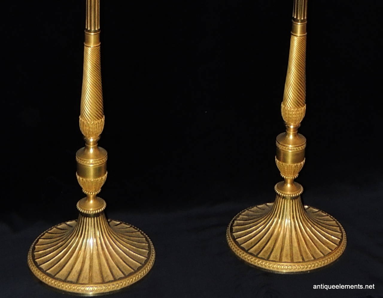 Very Fine and Elegant Pair of Caldwell Doré Bronze Three-Light Floor Lamps 2