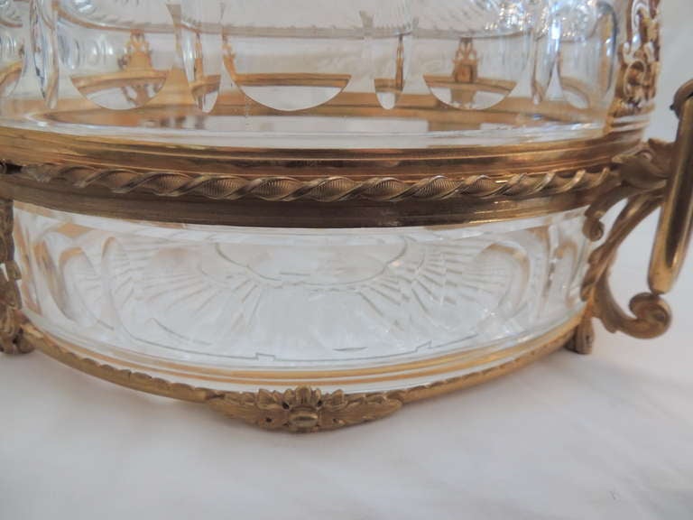 Unusual 19th Century French Ormolu Dore Bronze & Cut Crystal Dome Top Box 2