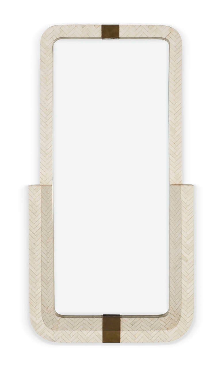 bone and brass mirror