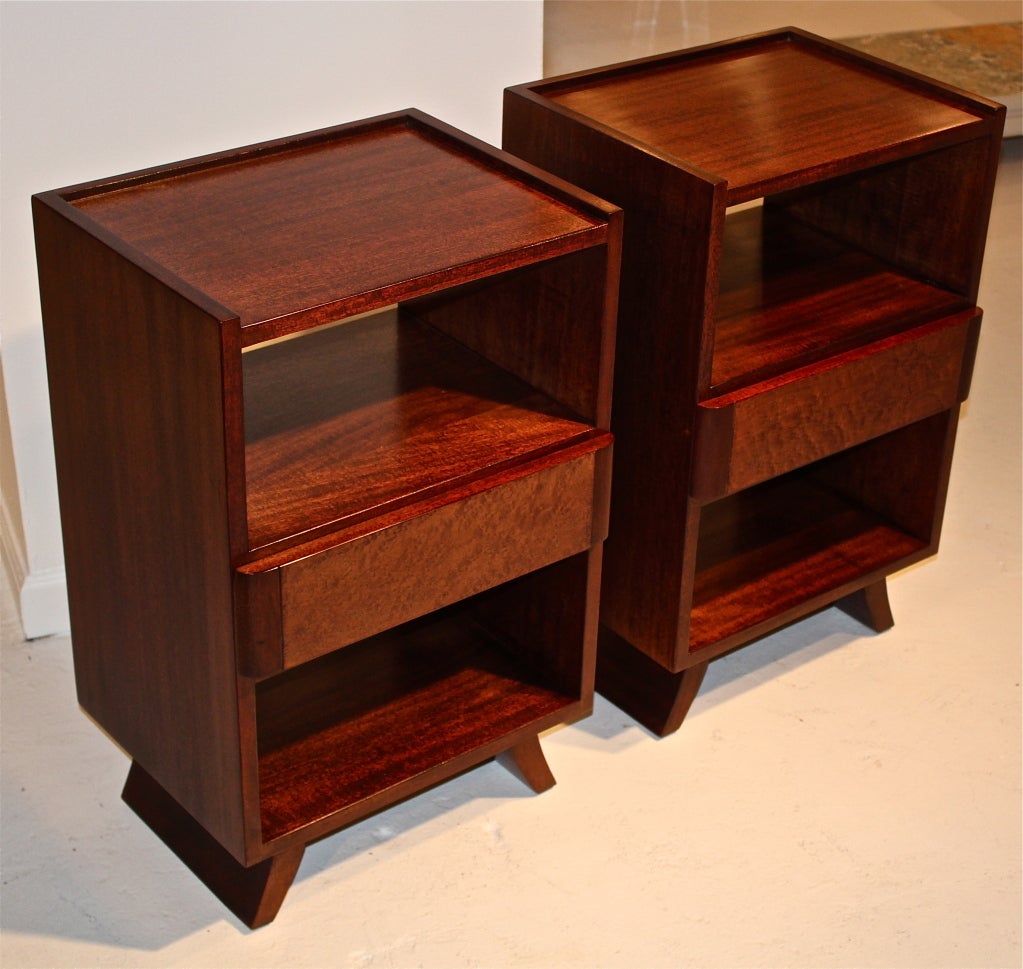 American pair of nightstands by Eliel Saarinen