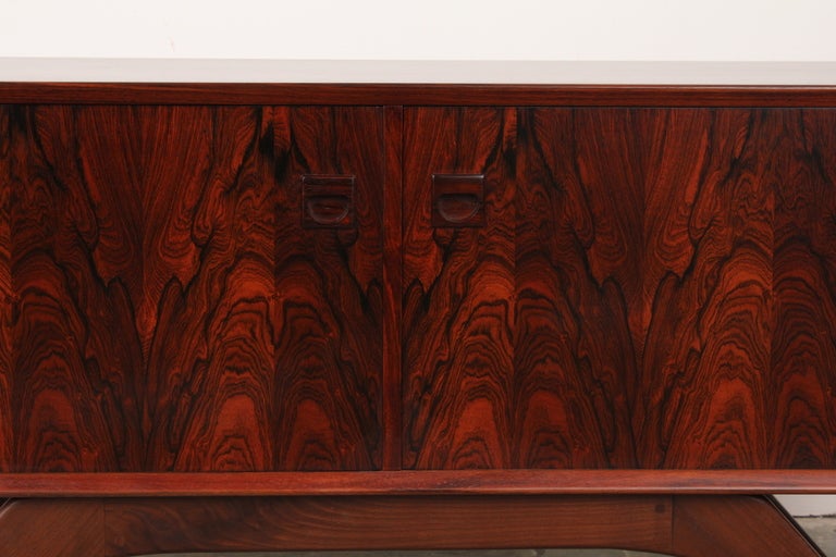 Danish Mid Century Modern Rosewood Sideboard by Brouer In Excellent Condition In North Hollywood, CA