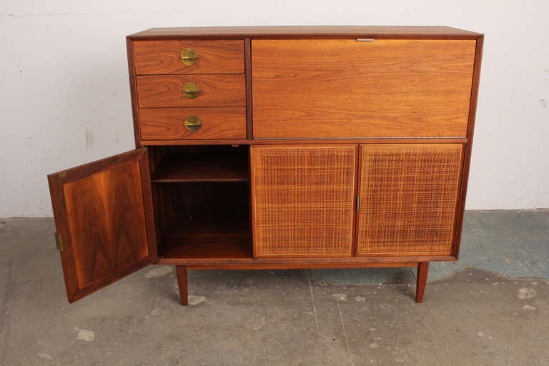 Mid-20th Century Mid-Century Walnut Cabinet Bar