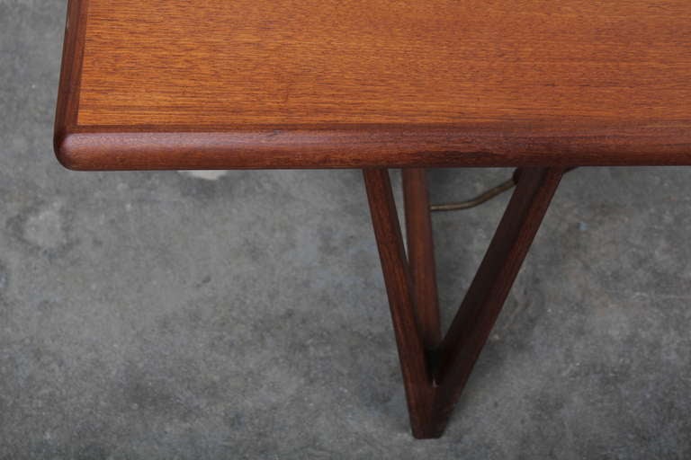 Architectural Mid Century Teak Coffee Table In Excellent Condition In North Hollywood, CA